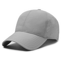 Casquette de baseball gris clair à séchage rapide avec trous de ventilation au laser et visière - Réglable / Gris clair