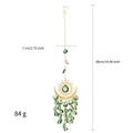 Garden suncatcher with gold crescent moon and green crystals, 38cm total length - Fruit Green / 38cm/84g