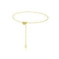 Adjustable S925 silver heart bracelet in gold finish with sparkling zircon stones - 925 Silver / 18K Gold Plated (Adjustable)