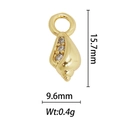 Detail of 18k gold conch pendant with dimensions 15.7x9.6mm and inlaid crystals - Small Conch