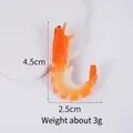 Realistic 4.5cm PVC shrimp food model in orange-red for DIY craft and display - Curved Mini Shrimp