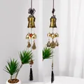 Messing windgong met Boeddha lotusbel en een elegante zwarte decoratieve kwast - Boeddha/Kwastje (234)