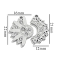 Pendentifs soleil et lune en acier argenté avec strass et dimensions précises - Argent-S20 Bling Soleil Lune