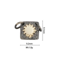 Square 18k gold plated sun pendant with dimensions 9.1x9.2mm and 1.0g weight details - DZ-1156-Black Base Gold Sun