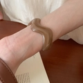 Minimalist amber wavy resin bangle bracelet with retro S-shaped irregular curve design - 36# Bracelet-Amber Caramel Wavy
