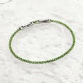 Bracciale tennis con cristalli verde smeraldo e chiusura regolabile in acciaio inossidabile - Piccolo / Verde Smeraldo