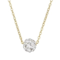Elegante goldene Titanstahl-Halskette mit funkelndem Kugelanhänger aus Strass - Strasskugel Gold (KN235287-Z)