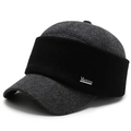 Dunkelgraue Winter-Baseballkappe für Herren mit Ohrenschutz aus Wolle und Metallelement - Einheitsgröße / Hellgrau