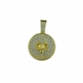 Golden Capricorn zodiac pendant with iced-out crystals on a polished cuban link chain - Virgo (Pendant Only) / Gold