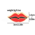 Lip-shaped makeup enamel brooch in red and black with gold plating and size measurements - Lip Style (XZ2460-1)