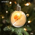 Luminous clear Christmas ball with Santa Claus and reindeer scene, 11cm height - Auspicious Deer Bulb (Deer Silhouette) / With Button Battery