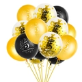 Set di palloncini per il 5° compleanno nero e oro con coriandoli e scritte di auguri - 5Y
