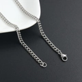 Silberne Edelstahl-Panzerkette mit Karabinerverschluss für DIY Halsketten und Armbänder - 0.2*40CM / Silber
