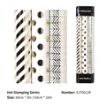Golden striped and polka dot gift wrapping paper rolls for Valentine's and birthdays - White & Gold Geometric Pattern Set (Set 1)