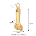 Golden micro-pave copper fist pendant with zircon wrist accent and dimensions - M599466-gold / Gold