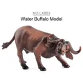 Figurine de buffle marron foncé détaillée avec texture de peau réaliste en relief - Modèle de Buffle d'Afrique Réaliste