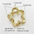 Detailed size chart showing gold flower metal hair claw clip dimensions and 21g weight - No.25 Gold Hollow Flower