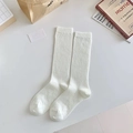 Witte balletstijl sokken met wafelstructuur en geribbelde boorden voor dames - Small Grid-patroon