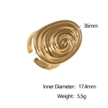 Anillo en espiral de acero inoxidable chapado en oro 18k con banda abierta ajustable 36mm - Dorado