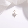 Macro shot of S925 sterling silver star pendant with cubic zirconia and metal jump ring - Silver White Zirconia Large Eight-pointed Star