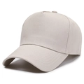 Classic light beige 5-panel structured baseball cap with minimalist plain design - Adjustable / Khaki