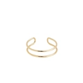 Minimalist double-layered golden ear cuff with a polished finish for non-pierced ears - Minimalist Dual Layer Style (8951)