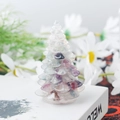 Mini crystal resin Christmas tree desktop ornament in transparent purple and green tones - 36 Fluorite