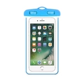 Universal blue waterproof phone pouch featuring a clear sensitive touch-screen window - Luminous Style (With Lanyard) / IPX8 Waterproof / Blue