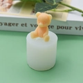 Zittende beer siliconen mal voor DIY cake fondant en chocolade maken hobby - Zittende Beer Stijl (660) / Wit
