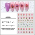 Pink and purple tulip nail art stickers ultra-thin waterproof floral decals JO-1777 - Model JO-1777