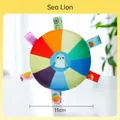 Colorful 15cm plush sensory ball with sea lion print and tactile ribbon labels for babies - 15cm Squeaky Toy / Sea Lion Shape