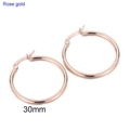 Polished 30mm rose gold stainless steel hoop earrings in a minimalist circular style - 30mm (KE102871-WGJM) / Rose Gold