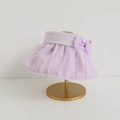 Visera morada para niña con banda de malla, ala de tul y detalle de lazo - 54cm (4-12 años) / Lazo Decoración de Naranja / Morado