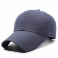 Gorra de béisbol de ocio en azul grisáceo con bordado Sport y visera larga curva - gris oscuro