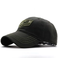 Gorra de béisbol militar verde militar con letras ARMY bordadas y parche de rayas - Ajustable / Verde Militar
