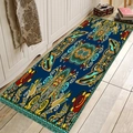 Passatoia in flanella blu navy con motivi tribali a gufo su parquet chiaro - 40x60cm / Stile 4