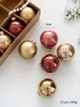 Set of 12 gold and red 6cm glass Christmas balls with glossy and matte finishes - Style B Mixed Colors 12Pcs