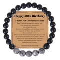 Handgefertigtes Perlenarmband mit matten Map Stone Perlen für Karte zum 50. Geburtstag - 50. Geburtstag Armband