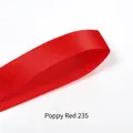 Poppy Red satin ribbon in shade 235 with fine texture for gift wrapping and decoration - 9mm x 100 Yards / Poppy Red (235)