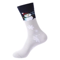 Weihnachtliche Schneemann-Socken in Marineblau und Grau mit Let It Snow Motiv - 1340-Dunkelblauer Schneemann