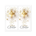Gold and white Merry Christmas stickers with snowflakes and gift box for gift packaging - White Background Gold Gift Box (Style 7)