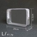 Transparent PVC waterproof toiletry bag in large size with gray fabric trim and dimensions - 20*6.5*13.5cm / Clear-Size L