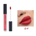 Matte red liquid lipstick swatch and applicator detail with professional finish - 8# Rose Red