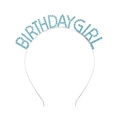 Silver birthday girl headband with sparkling sky blue rhinestones for party favors - Single Headband (Birthday Girl) / Blue