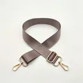 Adjustable taupe nylon shoulder strap with gold metal lobster clasps and buckle - Flesh Pink