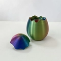 3D printed rainbow metallic Easter surprise egg with two-piece nesting design - Multicolor Three-color Gradient / 5.2*5.2*6.8cm