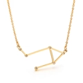 Gold-plated zodiac Libra pendant necklace with sparkling crystals on stainless steel chain - Libra