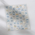 Blue and gold bow nail art stickers with rabbit and star patterns style TL-265 - Blue Gold Bow Rabbit Stars Style (TL-265)