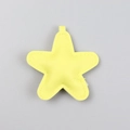 Yellow star-shaped leather keychain pendant with detailed stitching and soft texture - Pale Yellow