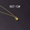 Golden pineapple pendant necklace with sparkling yellow and green zircon stones - Yellow Green Pineapple Shape Style (607-13#)